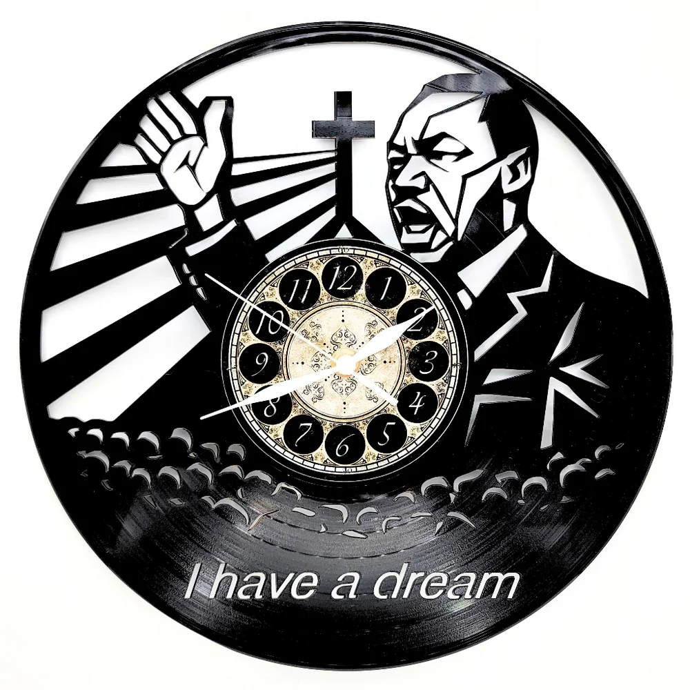 Dr. MARTIN LUTHER KING JR. vinyl record clock